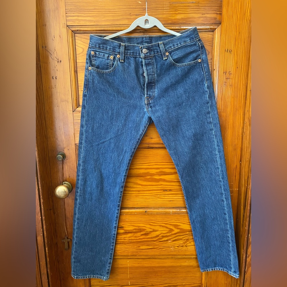 LEVIS 501 DARK WASH JEANS - UNISEX